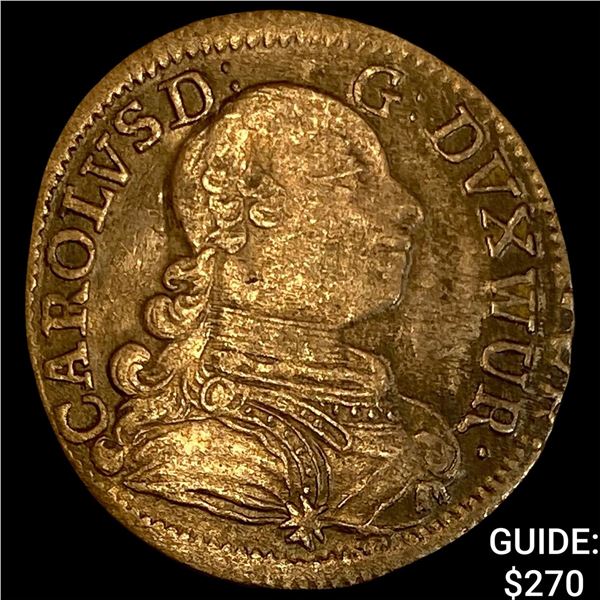 1759 Wurttemberg Charles Eugen Silver 15 Kreuzers CLOSELY UNCIRCULATED