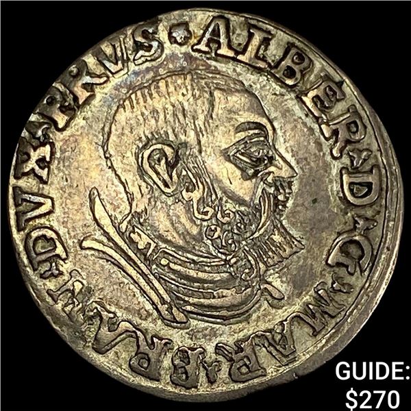 1535 Prussia Brandenburg Silver 3 Groschen CLOSELY UNCIRCULATED