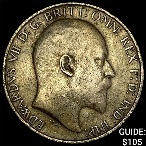 1907 Gr. Britian Silver 2 Shillings NEARLY UNCIRCULATED