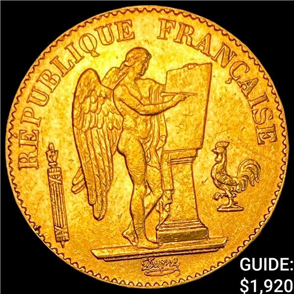 1896 France Gold 20 Francs .1867oz UNCIRCULATED