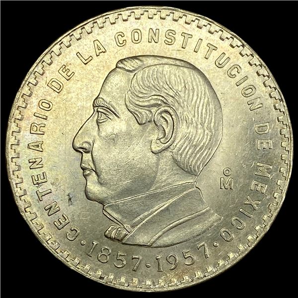 1957 Mexico Silver 5 Pesos UNCIRCULATED