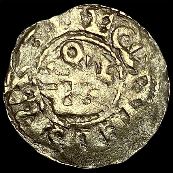 1100s France Crusades Anjou Silver Denier NEARLY UNCIRCULATED