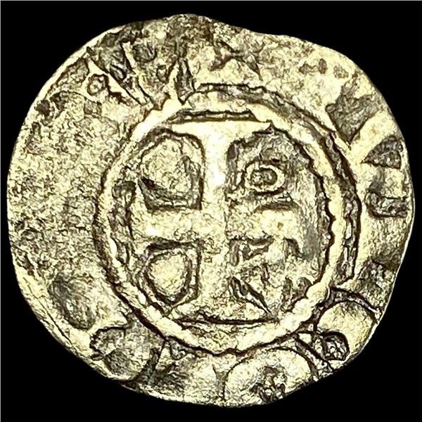 1100s France Crusades Anjou Silver Denier NEARLY UNCIRCULATED