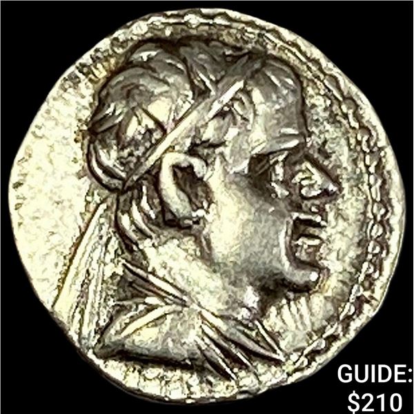 Baktria Eukratides I 170-145 BC Silver Obol CHOICE AU