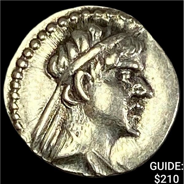 Baktria Eukratides I 170-145 BC Silver Obol CHOICE AU
