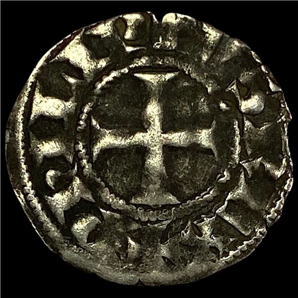 1297-1301 Frankish Greece Crusader Silver Denier NEARLY UNCIRCULATED