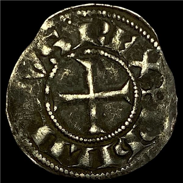 1297-1301 Frankish Greece Crusader Silver Denier NEARLY UNCIRCULATED
