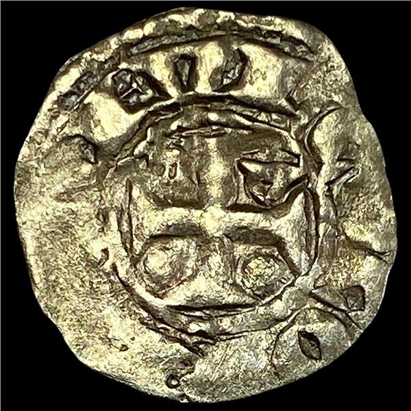 1100s France Crusades Anjou Silver Denier NEARLY UNCIRCULATED