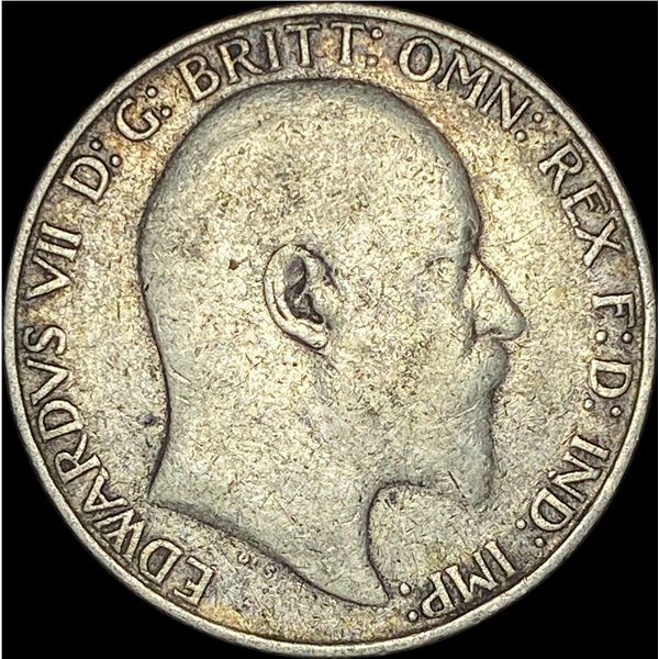 1910 Great Britain Silver Florin NEARLY UNCIRCULATED