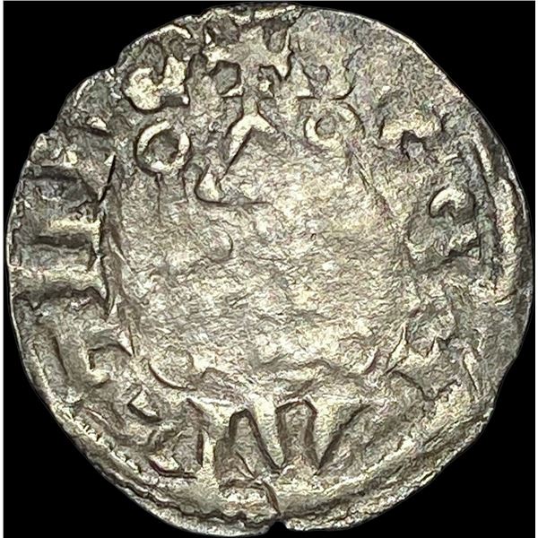1150-1200 France Abbey of St. Martin Silver Denier NEARLY UNCIRCULATED
