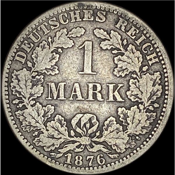 1876-A Germany Silver 1 Reichsmark NEARLY UNCIRCULATED