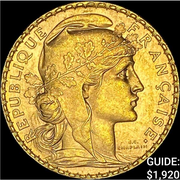 1907 France .1867oz Gold 20 Francs UNCIRCULATED