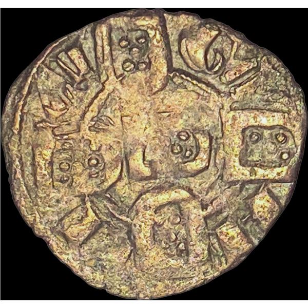 1261-1325 Crusades Portugal Silver Dinero -Dinis I NEARLY UNCIRCULATED