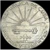 Image 2 : 1953 Cuba Silver Peso CLOSELY UNCIRCULATED