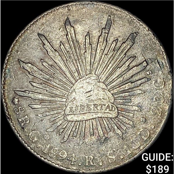 1894Go RS Mexico Silver 8 Reales CLOSELY UNCIRCULATED