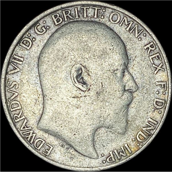 1910 Great Britain Silver Florin NEARLY UNCIRCULATED