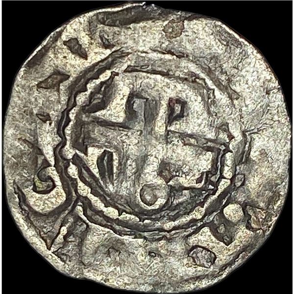 1100's Crusades France Anjou Silver Denier NEARLY UNCIRCULATED