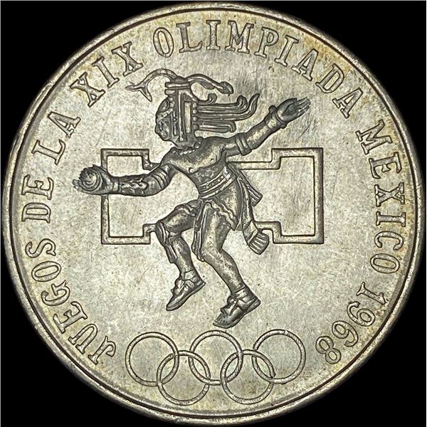 1968Mo Mexico Silver 25 Pesos UNCIRCULATED