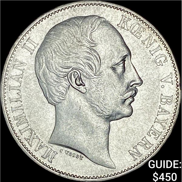 1863 German Bavaria Silver Taler UNCIRCULATED
