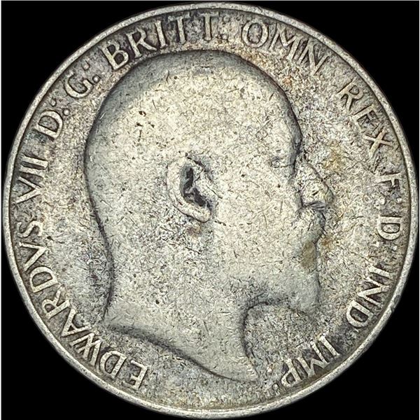 1910 Great Britain Silver Florin NEARLY UNCIRCULATED