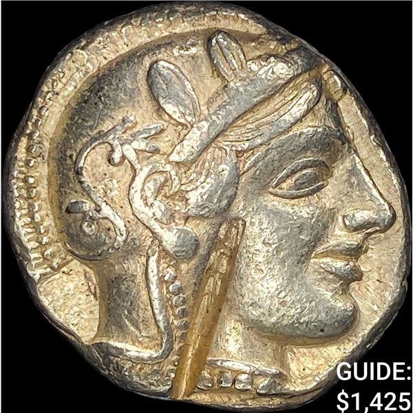 455-440 BC Athens Silver Owl Tetradrachm CLOSELY UNCIRCULATED