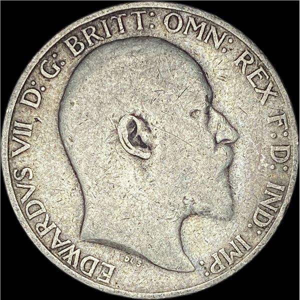 1902-1910 Great Britain Silver Florin NEARLY UNCIRCULATED