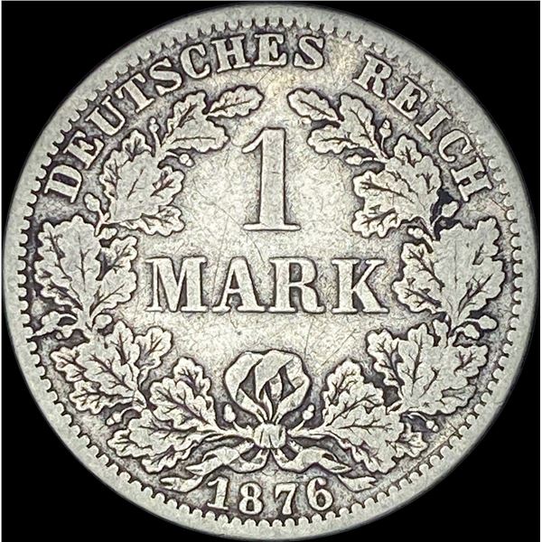 1876-A Germany Silver 1 Reichsmark NEARLY UNCIRCULATED