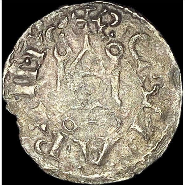 1150-1200 France Abbey of St. Martin Silver Denier NEARLY UNCIRCULATED