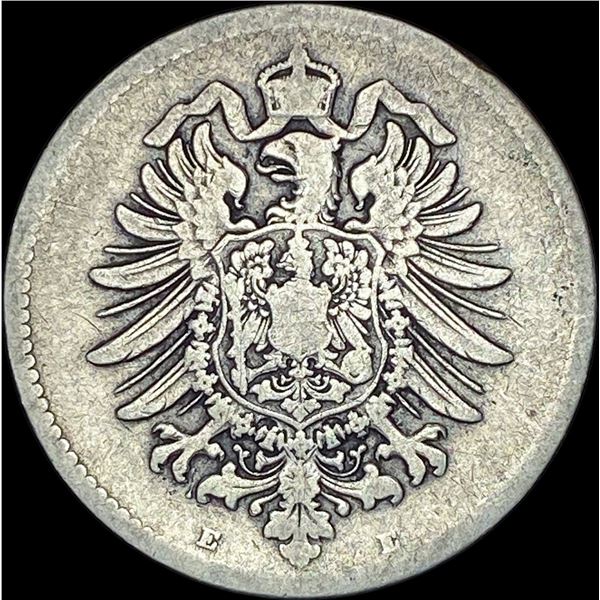 1874-E Germany Silver 1 Reichsmark NEARLY UNCIRCULATED