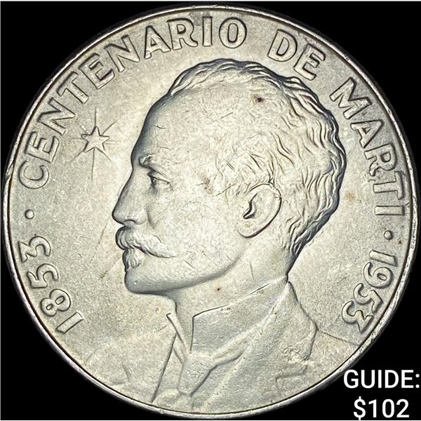 1953 Cuba Silver Peso UNCIRCULATED