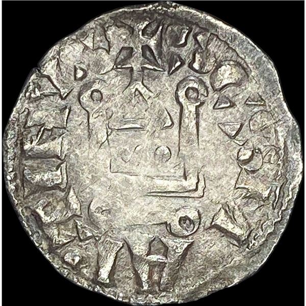 1150-1200 France Abbey of St. Martin Silver Denier NEARLY UNCIRCULATED