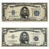Image 1 : [2 Bills]1934C/1953A $5 U.S. Silver Certificate