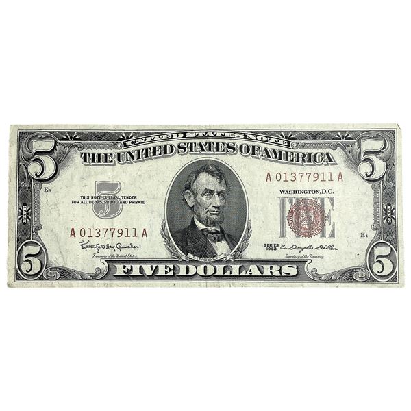 1963 $5 United States Note Red Seal