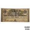Image 1 : 1863 50C State of GA Fractional Note-Milledgeville