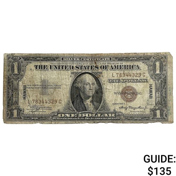1935A $1 Hawaii Issue SIlver Certificate Red Seal