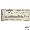 Image 1 : 1862 10C City of Richmond Fractional Note