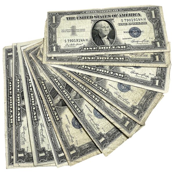 [11 Bills]1935E $1 United States Silver Certificate Blue Seal