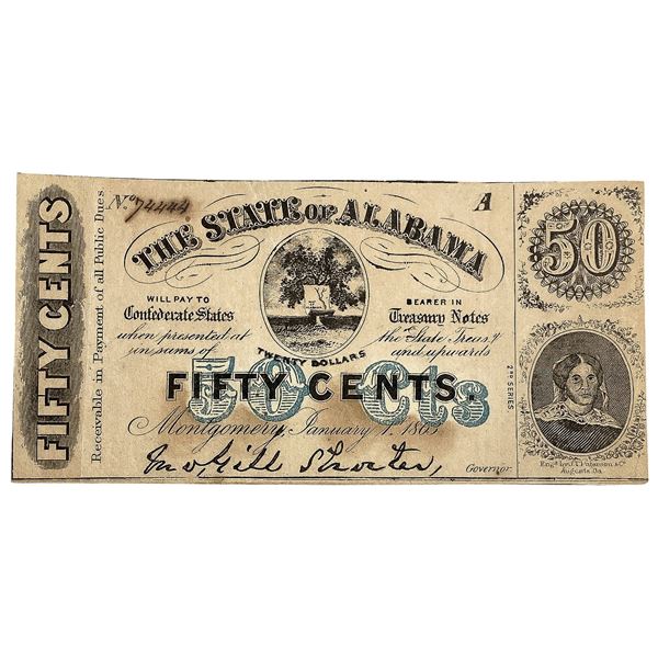 1803 50C State of Alabama Fractional Note