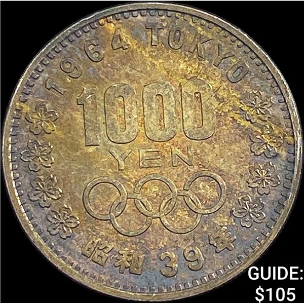 1964 Japan Silver 1000 Yen CLOSELY UNCIRCULATED