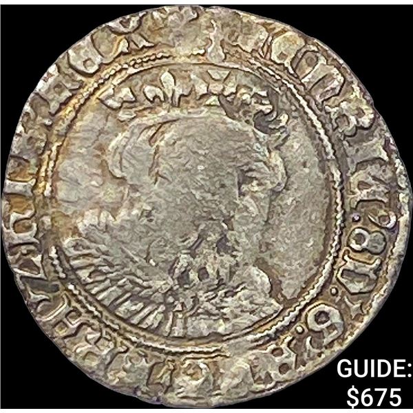 1509-1547 England Silver Groat-Henry VIII NEARLY UNCIRCULATED