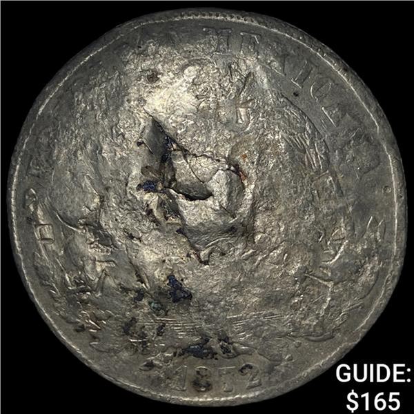 Mexico Chopmarked Silver 8 Reales Cap & Ray CLOSELY UNCIRCULATED