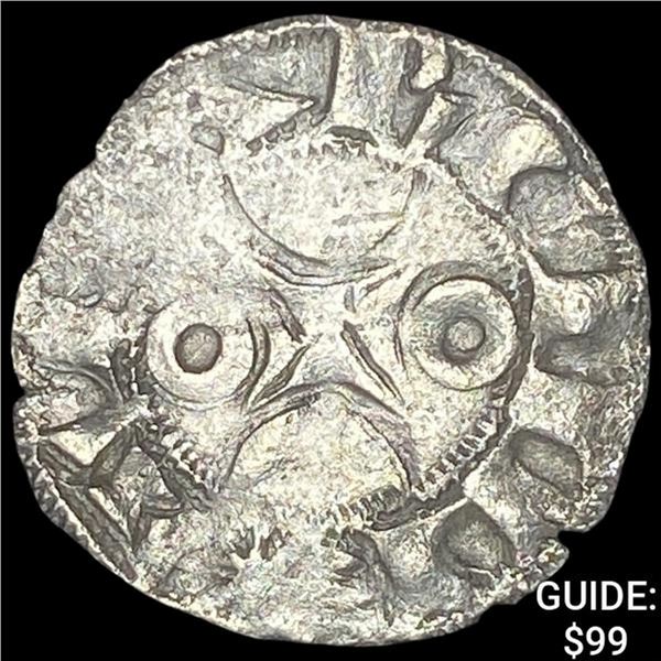 [1170-1245] France Crusader Silver Denier NEARLY UNCIRCULATED