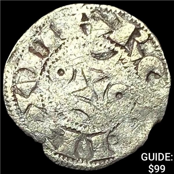 [1170-1245] France Crusades Silver Denier NEARLY UNCIRCULATED