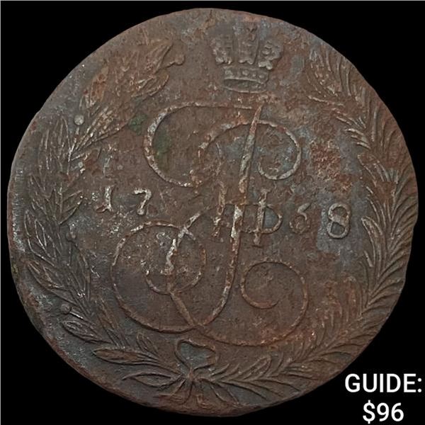 1768 Russia Copper 5 Kopeks CLOSELY UNCIRCULATED