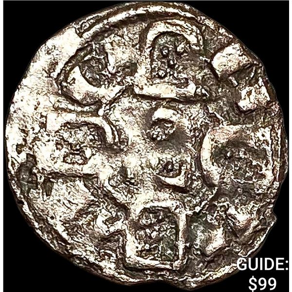 1248-1279 Portugal Alfonso III Silver Denero NEARLY UNCIRCULATED