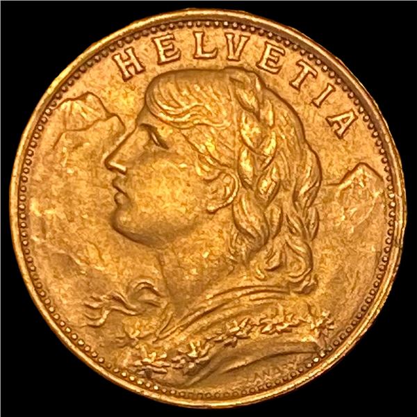 1935-B Switzerland .1867oz Gold 20 Francs UNCIRCULATED