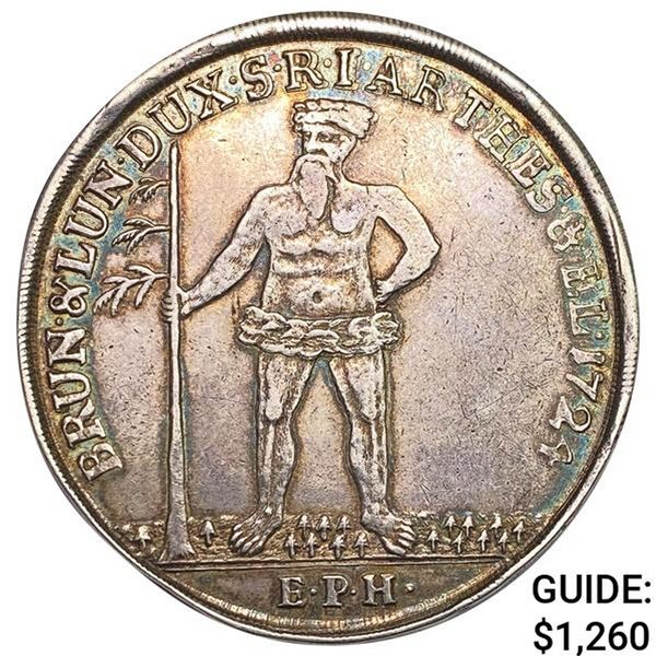 1724 Brunswick Silver Thaler CLOSELY UNCIRCULATED