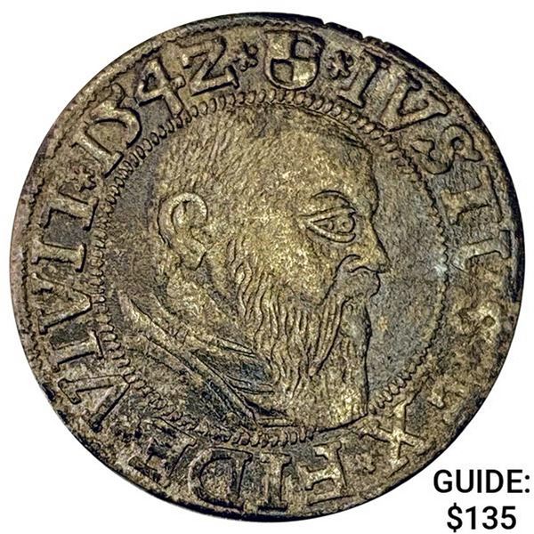 1529-1558 Prussia Silver Groschen Albert I CLOSELY UNCIRCULATED