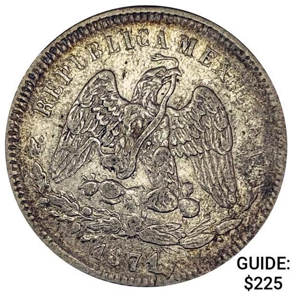 1871CH M Mexico 25 Centavos CHOICE AU