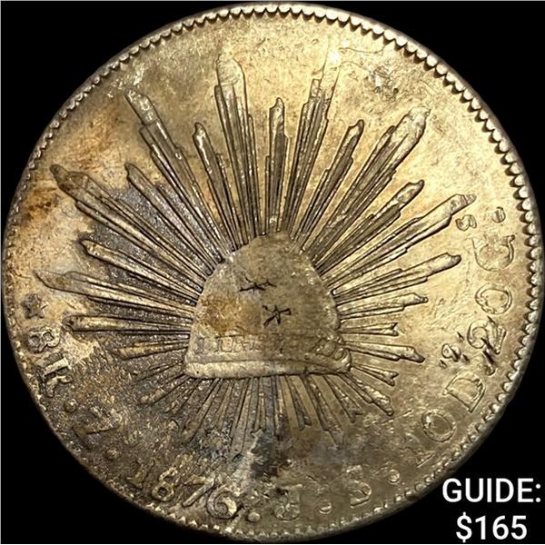 1876Zs JS Mexico Silver 8 Reales NEARLY UNCIRCULATED